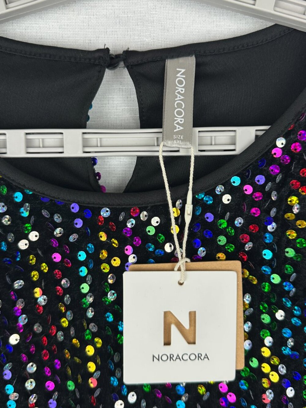 NORACORA RAINBOW SEQUIN LONG SLEEVES WOMEN'S TOP SIZE XXL - Picture 2 of 11